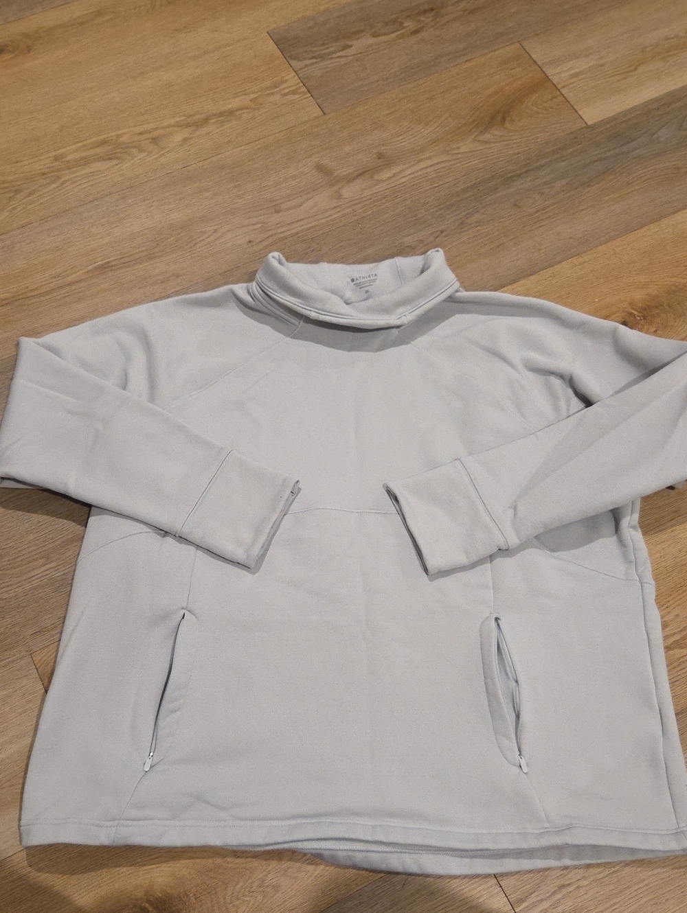 Athleta Light Gray Turtleneck Pullover Sweater